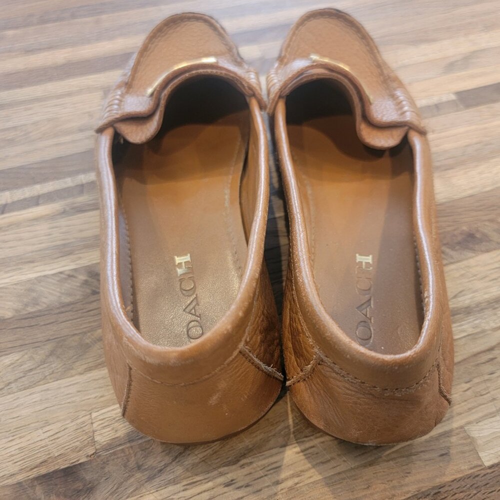 COACH Fredrica Pebble Grain Leather Loafers - Ginger - Picture 12 of 12